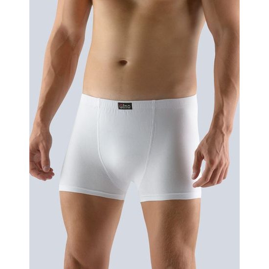 GINA pánské boxerky s kratší nohavičkou, šité, jednobarevné 73088P - bílá
