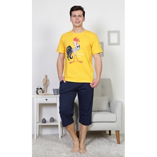 Pánské pyžamo kapri Kohout - žlutá