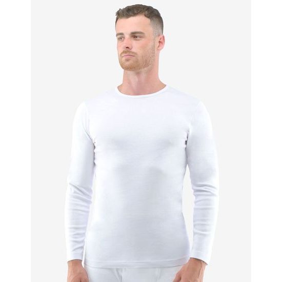 GINA pánské tričko s dlouhým rukávem 78003P - bílá