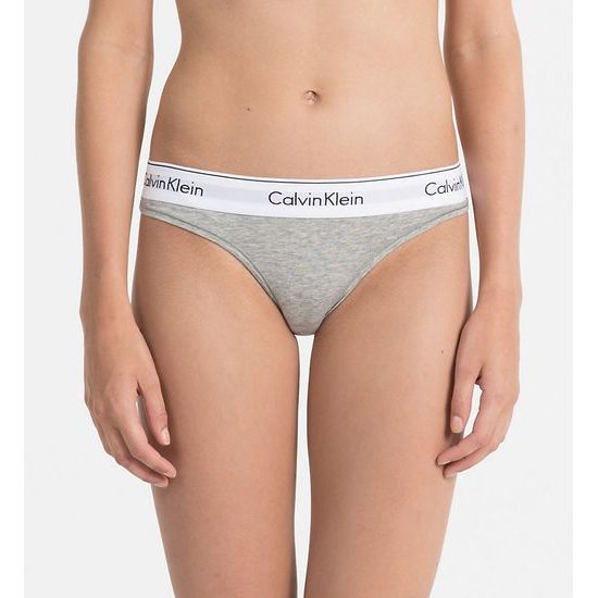 Dámské kalhotky tanga CALVIN KLEIN Modern Cotton F3786E šedá