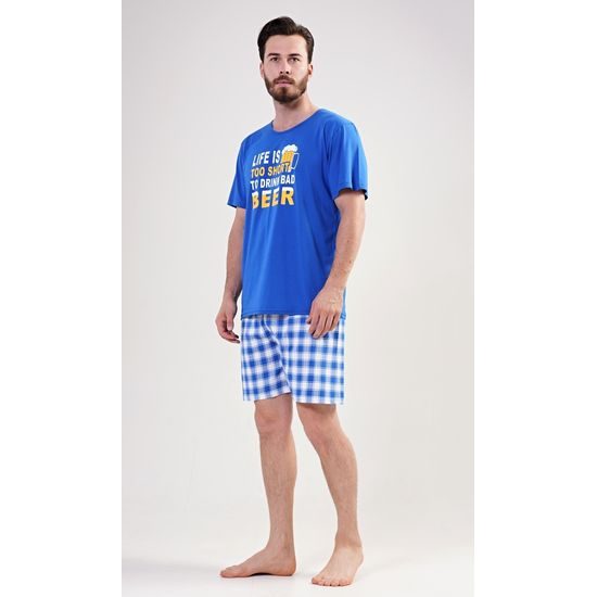 Pánské pyžamo šortky Life is beer - modrá