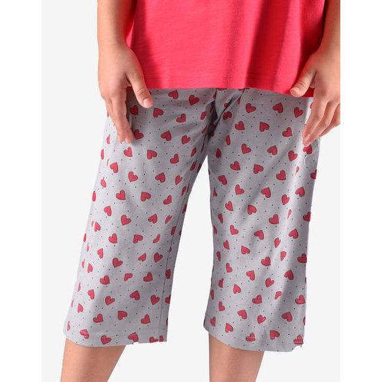 GINA dětské pyžamo ¾ dívčí 29010P - třešňová sv. šedá