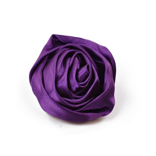 Saténová růžička fialová - brož - sponka do vlasů
