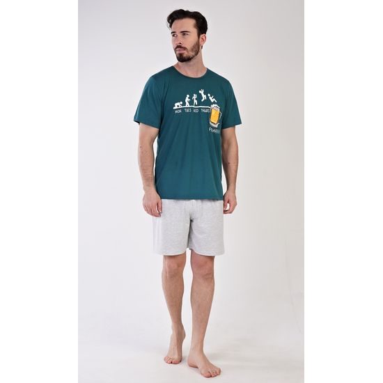 Pánské pyžamo šortky Filip - tmavě zelená