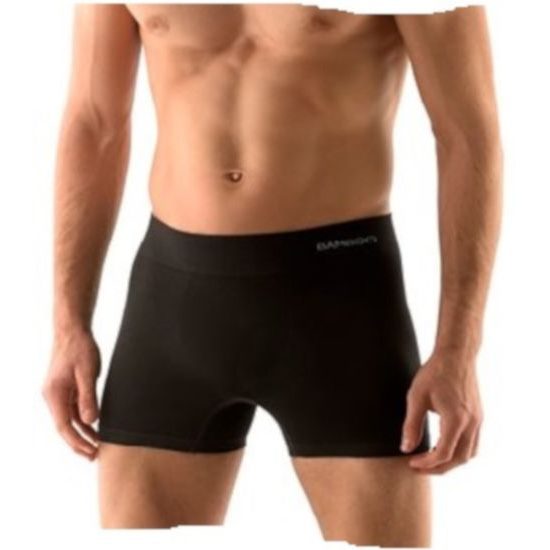 GINA pánské boxerky s delší nohavičkou, bezešvé, Eco Bamboo 54005P - černá