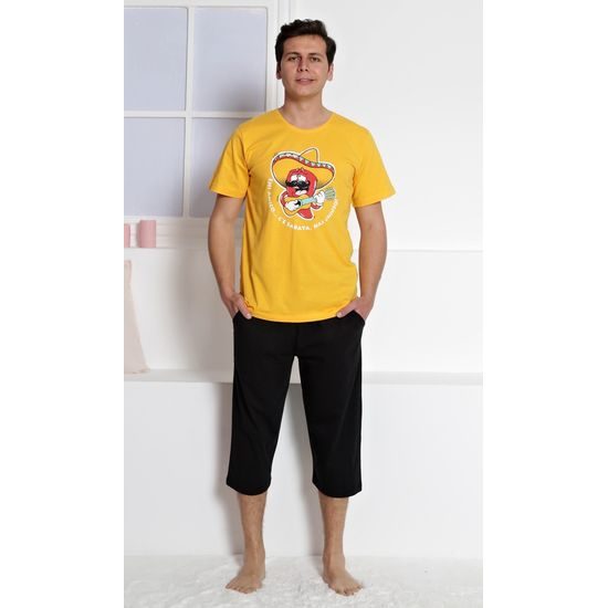 Pánské pyžamo kapri Mexiko - žlutá