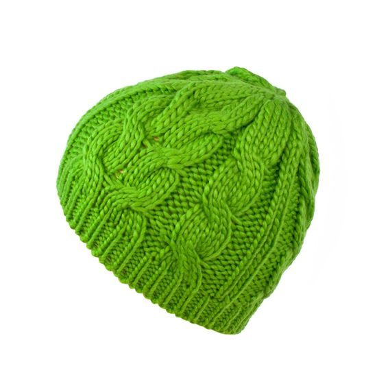 Zimní pletená čepice neonově zelená