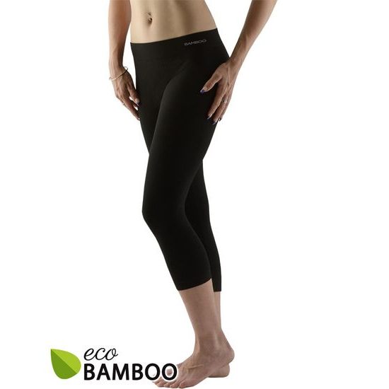 GINA dámské legíny 3/4 délka, 3/4 kalhoty, bezešvé, klasické Eco Bamboo 95032P - černá