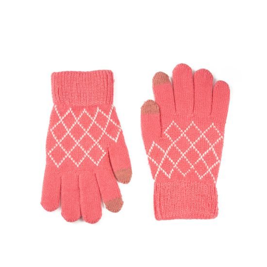 Růžové rukavice pro mobilní telefon