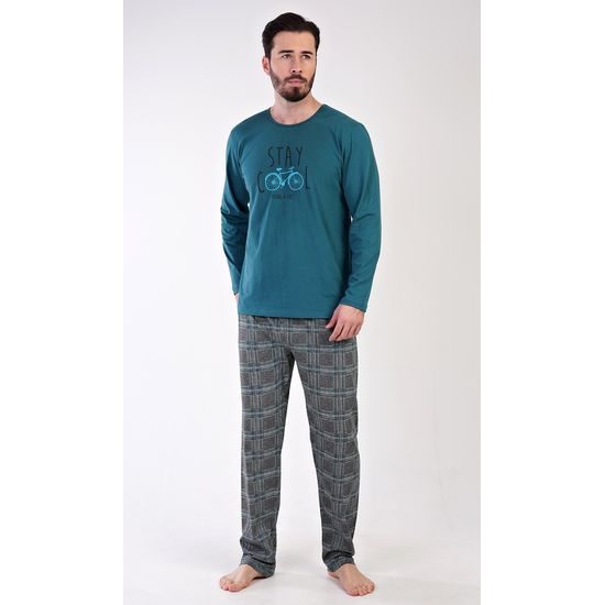 Pánské pyžamo dlouhé Adam - tmavě zelená
