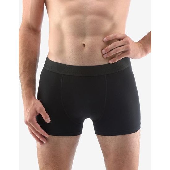 GINA pánské boxerky s kratší nohavičkou, kratší nohavička, šité, jednobarevné Eco Bamboo 73126P - černá