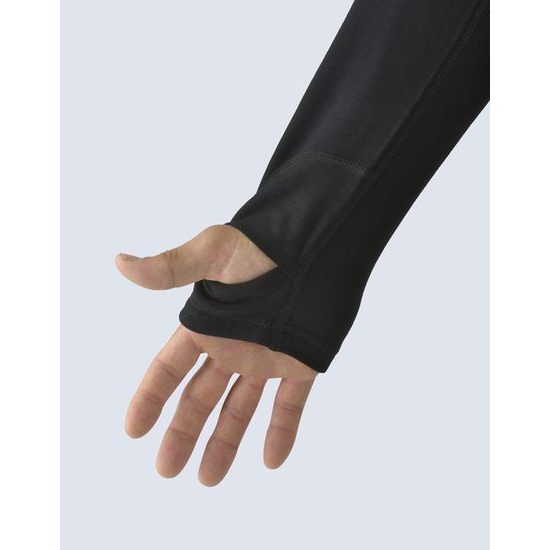 GINA dámské černé triko Merino se zipem a dlouhým rukávem 88015P