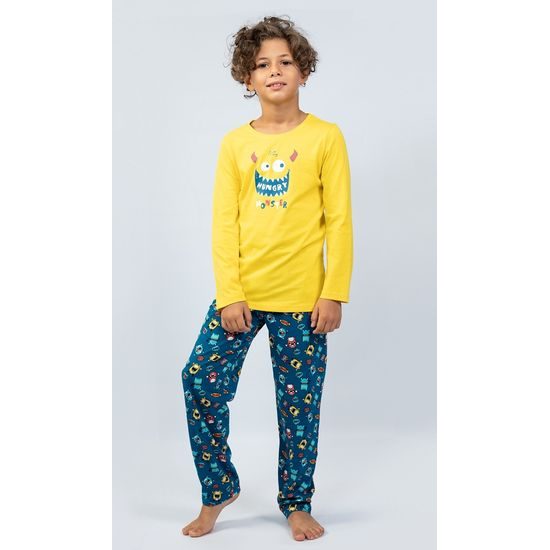 Dětské pyžamo dlouhé Monster - žlutá