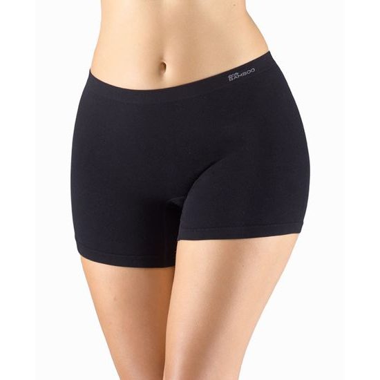 GINA dámské boxerky vyšší, kratší nohavička, bezešvé, klasické, jednobarevné Eco Bamboo 03018P - černá