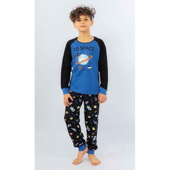 Dětské pyžamo dlouhé Vesmír - modrá