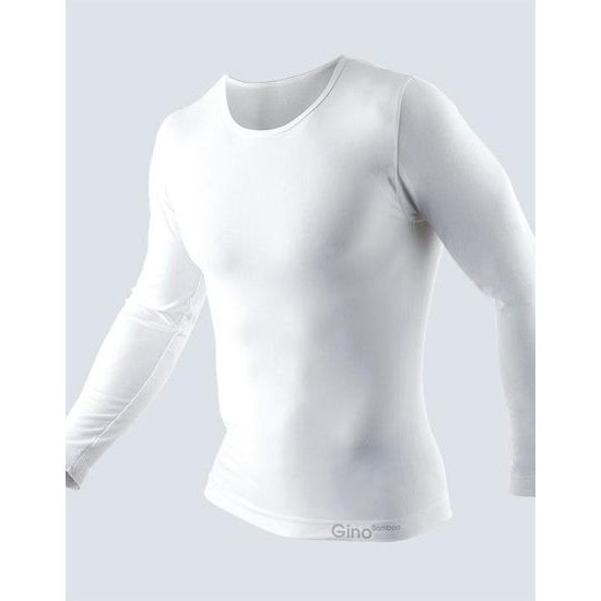 Pánské tričko s dlouhým rukávem GINA Bamboo PureLine 58004P - bílá