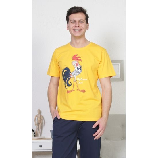 Pánské pyžamo kapri Kohout - žlutá