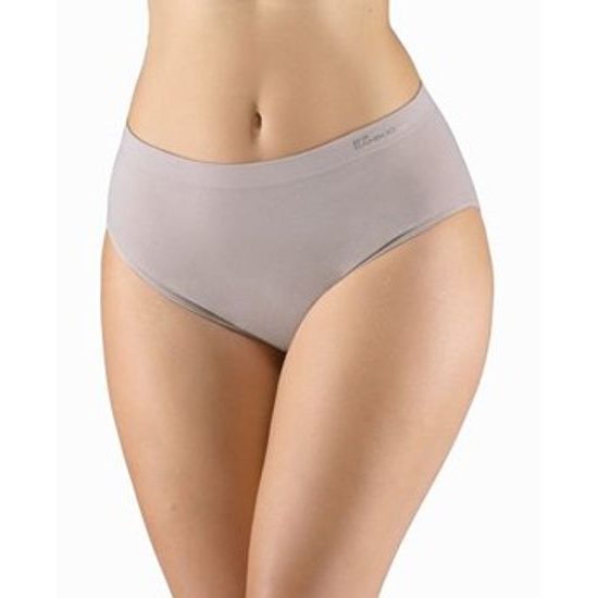 GINA dámské kalhotky klasické ve větších velikostech, větší velikosti, bezešvé, jednobarevné Eco Bamboo 01002P - šedohnědá