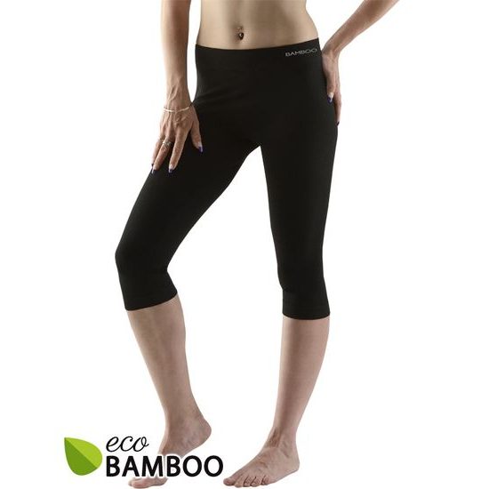GINA dámské capri, bezešvé, klasické Eco Bamboo 95033P - černá