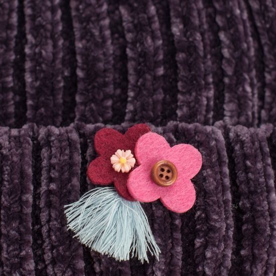 Dětská čepice Květina fialová