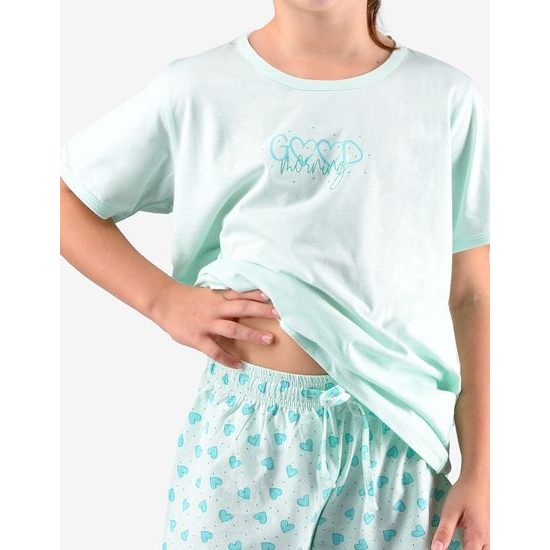 GINA dětské pyžamo krátké dívčí 29008P - aqua akvamarín