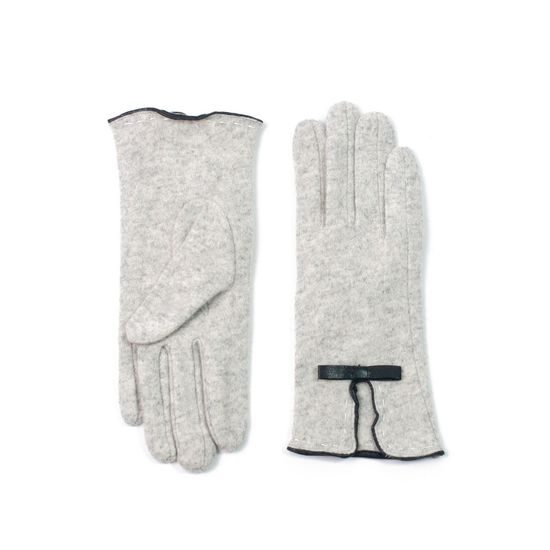 Dámské šedé vlněné rukavice s mašlí