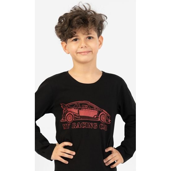 Dětské pyžamo dlouhé Car - černá