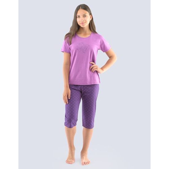 GINA dětské pyžamo 3/4 dívčí, 3/4 kalhoty, šité, s potiskem Pyžama 2021 29004P - cukrová barytová