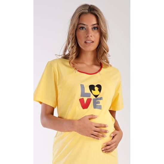 Dámská noční košile mateřská Kačenka - žlutá