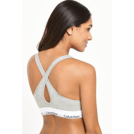 Dámská podprsenka bralette lift CALVIN KLEIN Modern Cotton QF1654E šedá