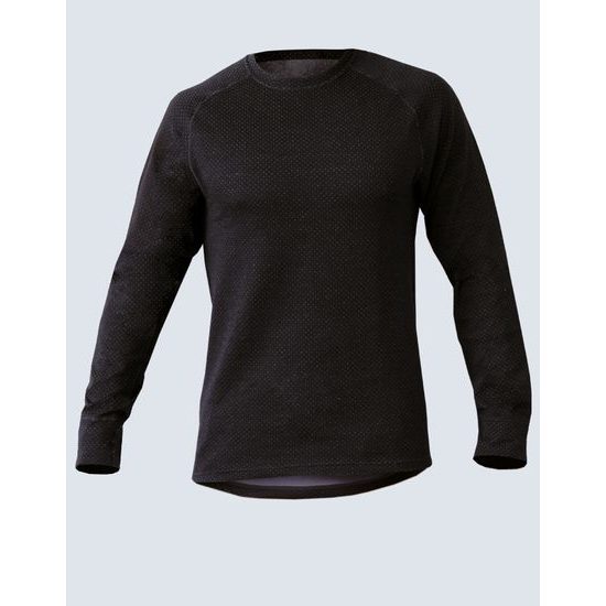 GINA dámské tričko s dlouhým rukávem uni, dlouhý rukáv, šité, jednobarevné Merino 88014P - černá šedá