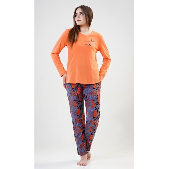 Dámské pyžamo dlouhé Nicol - oranžová