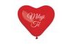 Balónek srdce červené 25 cm potisk MILUJI TĚ - 1 ks