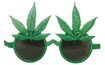Glasses with hemp leaves - marijuana