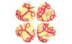 Chocolate decoration Hearts white with red filigree print - 40 pcs