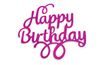 Ružový zápich - topper na tortu Happy Birthday 14 cm