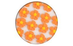 Cukrová dekorácia - Kvety točené 35 ks oranžová