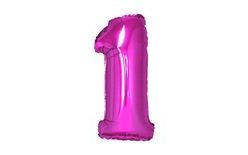 Balloon foil numerals pink 35 cm - 1 (NELZE PLNIT HELIEM)