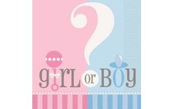 Servítky Gender Reveal "Girl or Boy" - "Dievča alebo chlapec"