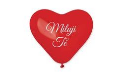 Balloon heart red 25cm print I LOVE YOU - 1 pc