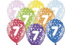 Thick Balloons 30 cm metallic mix - Birthday No.7