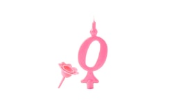 Narodeninová sviečka s kolíkovým stojanom - čísla ružová 0