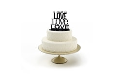 Silhouette lettering It must be love - Wedding cake figurines