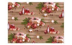 Wrapping paper classic - Christmas gift + wood - sheets 100x70 cm