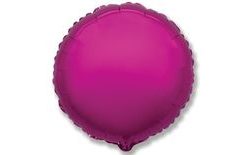 Fóliový balón 45 cm okrúhly metalický tmavoružový (fuchsiový)
