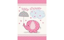Pozvánky dáždniky "Baby shower" - Dievča / Dievča 8 ks