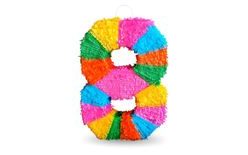 Piñata číslo " 8 " farebná - rozbitná, 50x35x7,5 cm