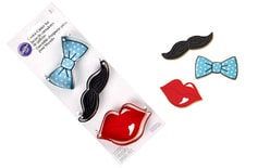 Wilton Cookie Cutter Set Tie/Mustache/Lips