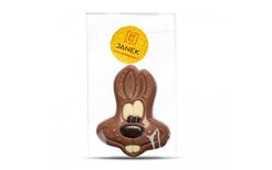 Cheerful bunny made of milk chocolate