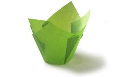 Papierové košíčky na muffiny tulipán zelený papierový 12 ks